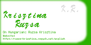 krisztina ruzsa business card